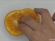 Fruit Finger Fuck | Orange juicy love | Secret Masturbation Part 1 fingering Live Horny Girls
