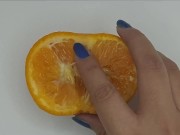 Fruit Finger Fuck | Orange juicy love | Secret Masturbation Part 1 2/16