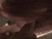 Slim brunette sucking my big cock pov with cum in mouth 10/16