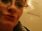 Playing with my pussy in Public Restroom 14/16