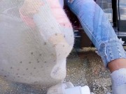 Katis 6 days dirty sweaty socks and Sweaty Shoes Fila sneakers shoeplay lick my dirty sneakers clean 9/16