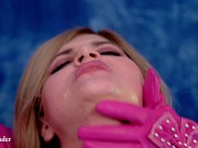 Sensual Ice Cube Slow Lesbian Play 4k. PVC Clothes FemDom Play 12/16