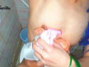 Indian teen babe shaving her pussy & her stepbrother filming it Pov (Must Watch). 16/16