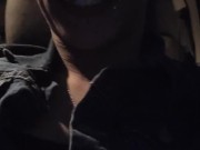 Peeing on the side of the road before security comes then daddy finish peeing all in my mouth 4/16