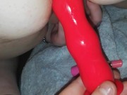 with my girlfriend playing with a dildo 4/16