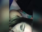 Sexy bbw gets facial from bbc and wipes cum on snoring white boyfriend(snippet from new vid) 6/16