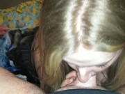 Blonde MILF sucks my dick and I fuck her tits 11/16