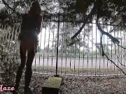 Flashing my pussy and ass in public (bonus outdoor blowjob!) 11/16