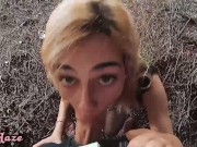 Flashing my pussy and ass in public (bonus outdoor blowjob!) 12/16