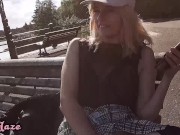 Flashing my pussy and ass in public (bonus outdoor blowjob!) 4/16
