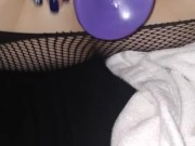 Cumslut hotwife fucks her freshly bull creampied pussy. HOT!!