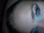 Dutch girl gets an eye facial cum in both eyes 15/16