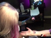 Sexy blonde Evilyn Ink gives Ivan some new ink before she gives him a private show 11/16