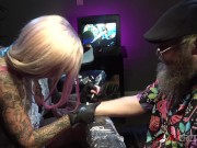Sexy blonde Evilyn Ink gives Ivan some new ink before she gives him a private show 6/16