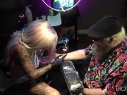 Sexy blonde Evilyn Ink gives Ivan some new ink before she gives him a private show 8/16