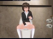 3D HENTAI Teacher helped schoolgirl cum in the toilet