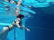 Brunette big tits babe Sheril Blossom swims nude and hot 8/16