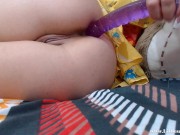 ass to pussy!! Look how this double penetration makes me moan with the toy that my friend gave me 10/16