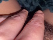 Playing With My Big Hairy Clit Close Up 3/16