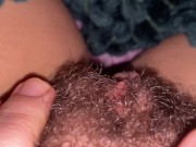 Playing With My Big Hairy Clit Close Up 5/16