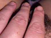 Playing With My Big Hairy Clit Close Up 7/16