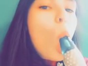 Cute  girl practicing blowjobs 10/16
