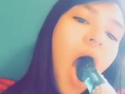 Cute  girl practicing blowjobs 12/16