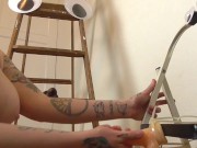 FUCKING MY STEP STOOL WHILE MY STEP LADDER WATCHES 14/16