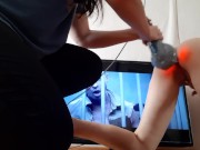 Выебала её в жопу перед телевизором вибрирующим массажёром - lesbian_illusion 15/16