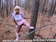 HD Msnovember Accidental Squirting In StepFather Mouth Outside With Legs Up Against a Tree Getting Clit Licked. Giant Natural 4/16