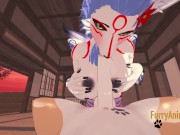 Furry Hentai - Wolf Handjob & Boobjob to Dog and cum in her Tits 15/16