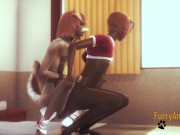 Furry Hentai - 2 Dogs Squatting fuck 1/16