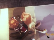 Furry Hentai - 2 Dogs Squatting fuck 7/16