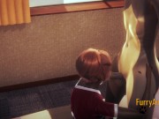 Furry Hentai - 2 Dogs blowjob and cum in her mouth 10/16