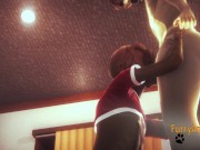 Furry Hentai - 2 Dogs blowjob and cum in her mouth 8/16