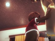 Furry Hentai - 2 Dogs blowjob and cum in her mouth 9/16