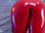 Hot PVC teasing, fetish beautiful video. Mistress Arya Grander in red vinyl clothing. 6/16