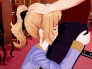 Jean deep throats a big cock, swallows load. 15/16