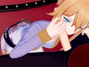 Jean deep throats a big cock, swallows load. 5/16