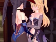 Mona rubs Fischl's pussy then eats her out. 1/16