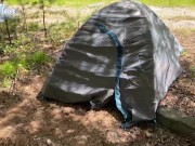 Girl Suck Cock Stranger and Hardcore Fuck Outside in the Forest 1/16