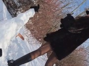 Public EXTREME CHEATING in front of CUCKOLD# Thank You Mr.SNOWMAN FOR 3 SQUIRTING ORGASMS # 日本国立公 4/16