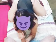 Intentando garganta profunda, no puede pero dice que quiere metérsela toda a la boca 11/16