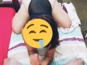 Intentando garganta profunda, no puede pero dice que quiere metérsela toda a la boca 2/16