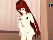Kurisu Makise fingers her pussy until orgasm. 1/16
