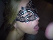 Dutch blond babe masked facial compilation 7/16
