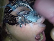 Dutch blond babe masked facial compilation 8/16