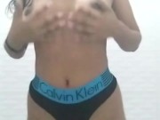  girl with perfect ass masturbates in the bathroom. 4/16