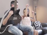 OLD4K. Tall old guy stretches fragile minx on daybed in various ways 1/16