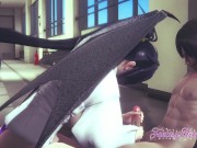 High School DxD Hentai - Akeno Himemija handjob & Blowjob with cum in her mouth 7/16